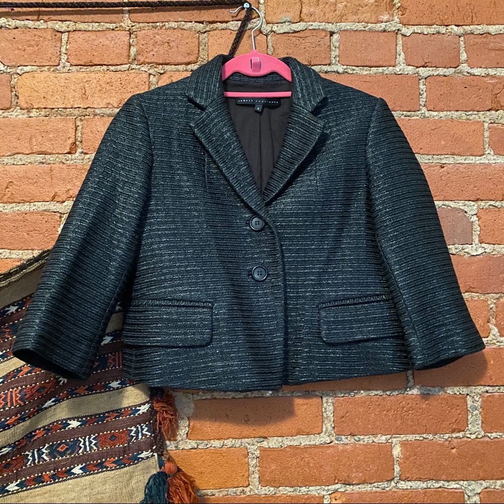 Roberto Rodriguez Designer Cropped Raffia Blazer EUC US 4/Small